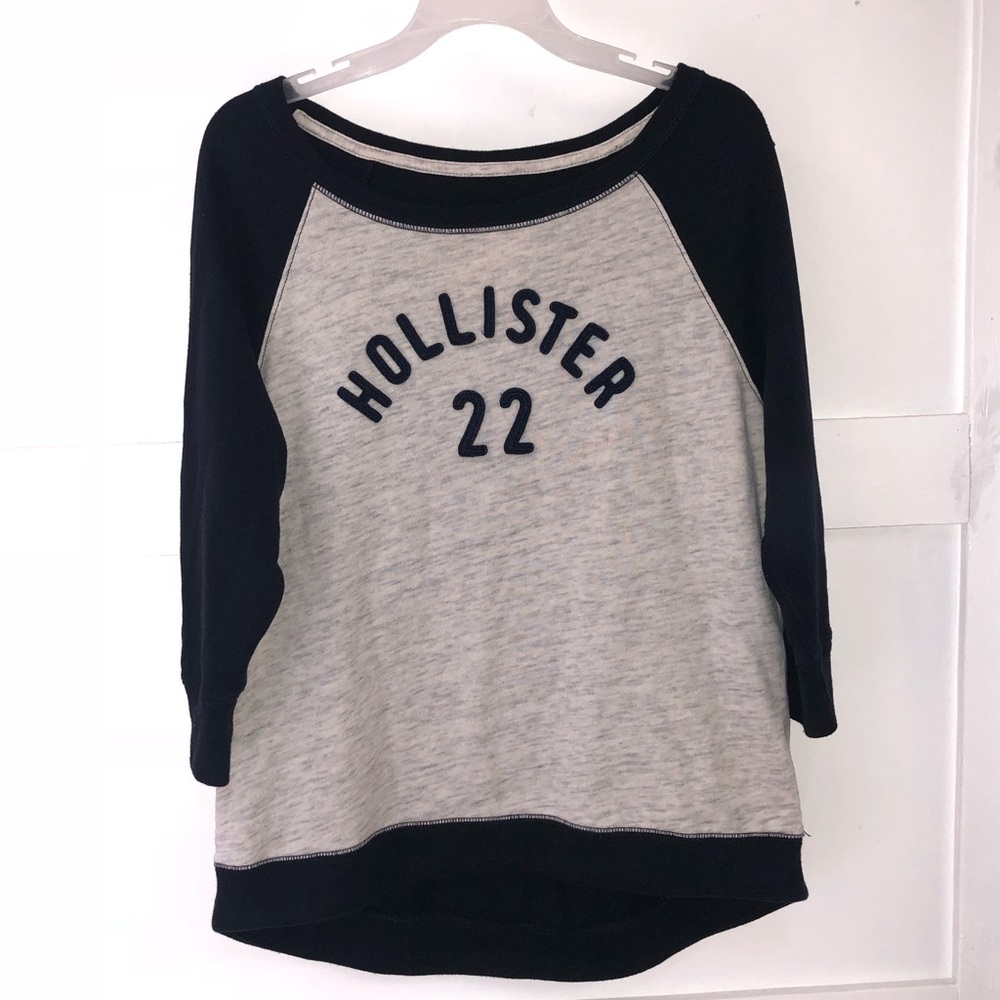 Gray + Navy Oversized Hollister Sweatshirt